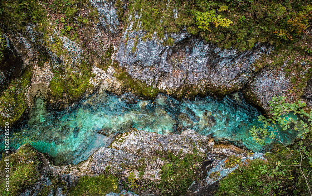 Leutaschklamm - wild gorge with river in the alps of Germany Leutaschklamm - wild gorge with river in the alps of Germany