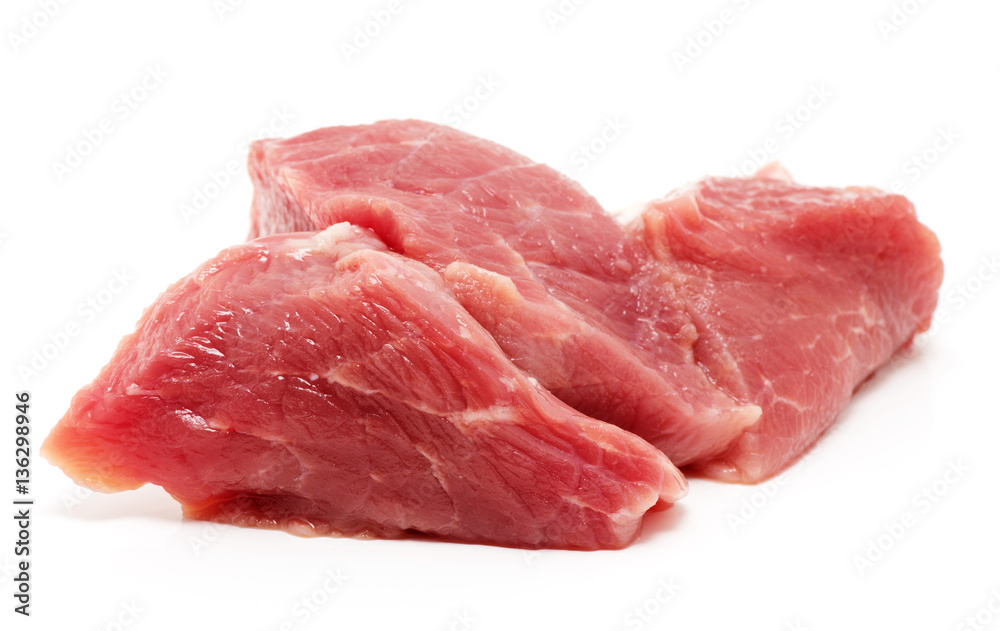 raw meat isolated on white