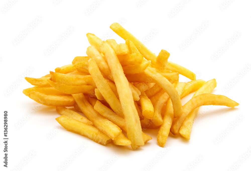 potato fry on white isolated background potato fry on white isolated background
