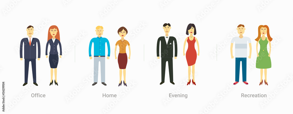 Fototapeta premium casual set characters for use in design