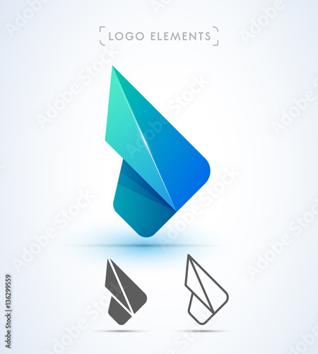 Abstract arrow logo icon. Application material design icon