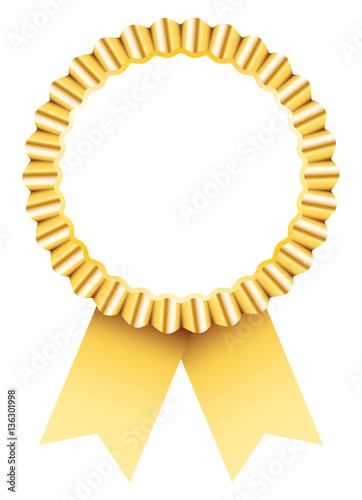Single Golden Award Badge Ribbon