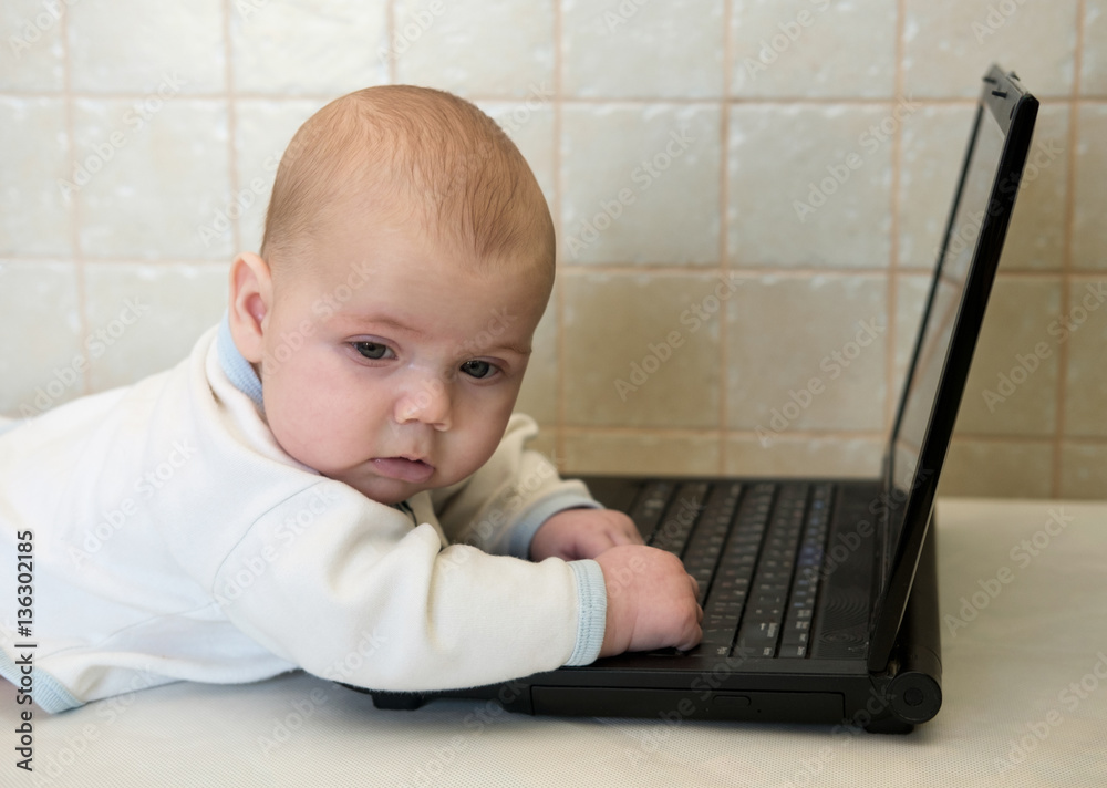 Baby with laptop Baby with laptop