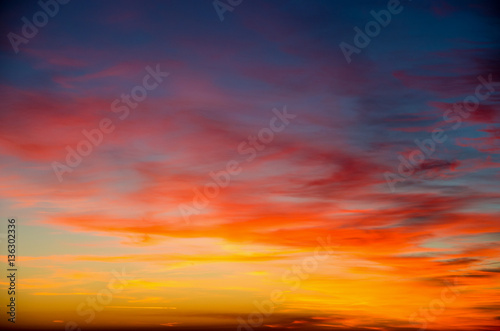 Vivid sky illuminated by the sunset