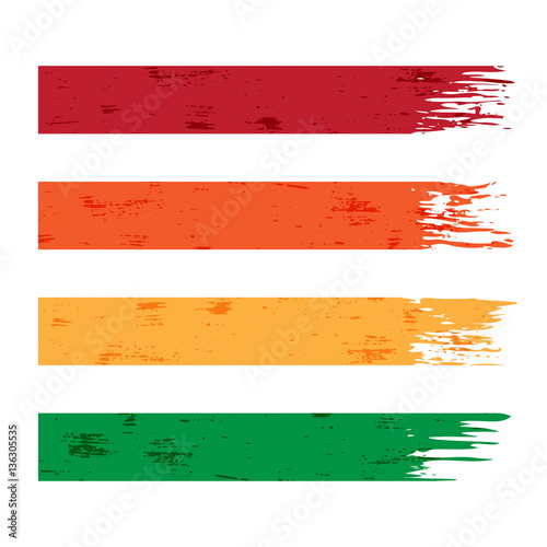 vector set of four colorful grunge stripes