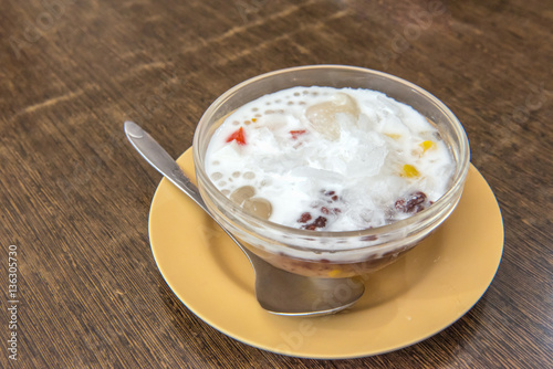 Thailand dessert known as bubur cha cha, bobochacha, or momochac