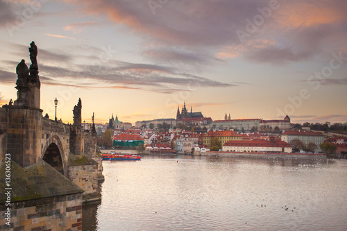 Landscape with a view of the river in Prague