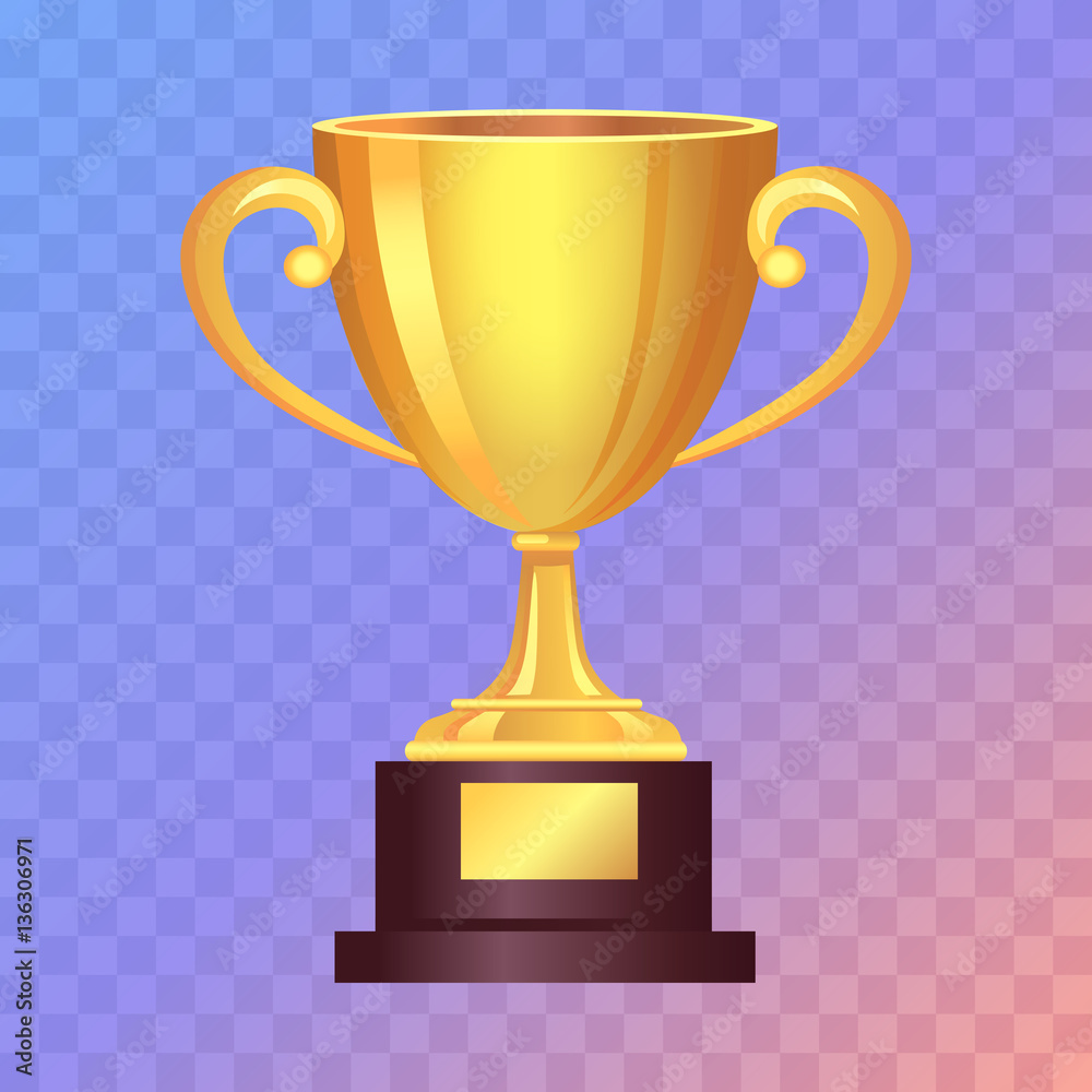 Super Golden Cup with Two Handles Pink Background. Super Golden Cup with Two Handles Pink Background.