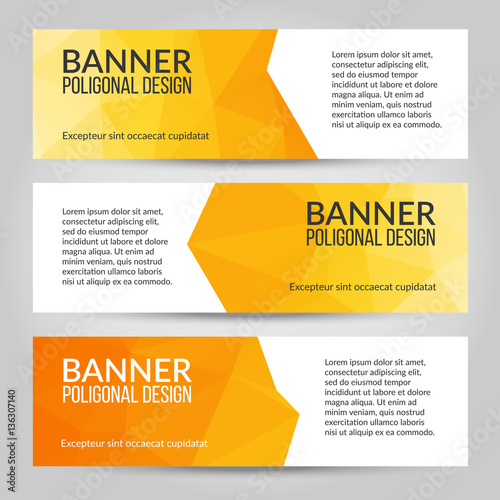 Abstract low poly banners set