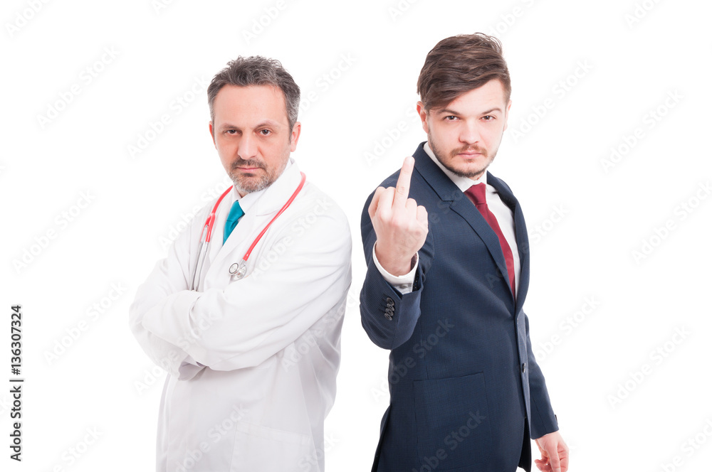 Arrogant businessman insulting you Arrogant businessman insulting you
