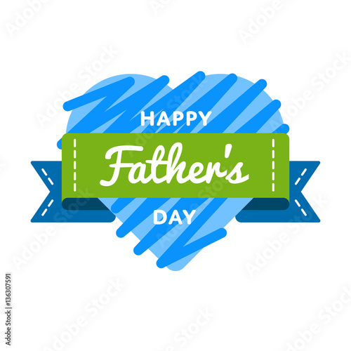 Happy Fathers day emblem isolated vector illustration on white background. 18 june world family holiday event label, greeting card decoration graphic element