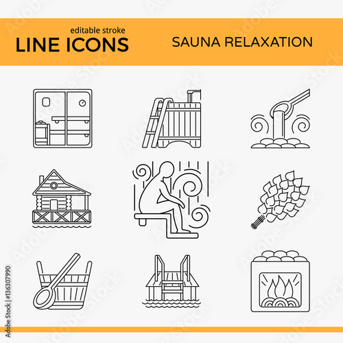 Sauna Theme Icon Set
