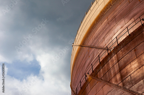 Wall of rusty gas holder