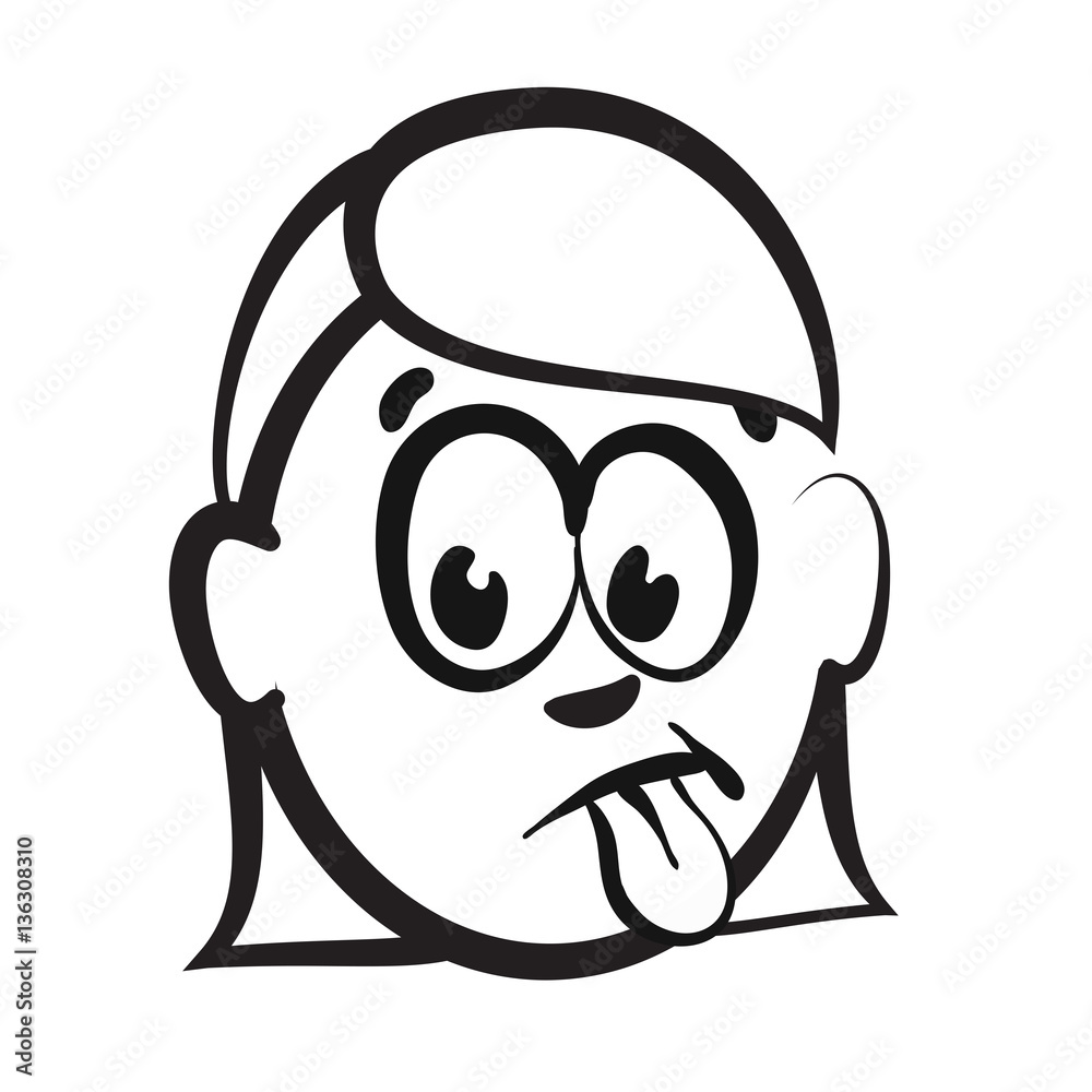 Strichmännchen Serie Emotionen - bääh Zunge ausstrecken Strichmännchen Serie Emotionen - bääh Zunge ausstrecken