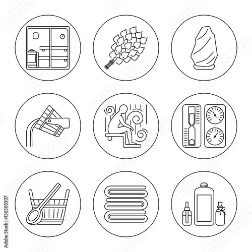Sauna Theme Icon Set
