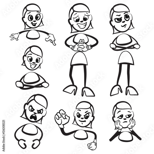 Strichmännchen Serie Emotionen - Freude und Ärger Set
