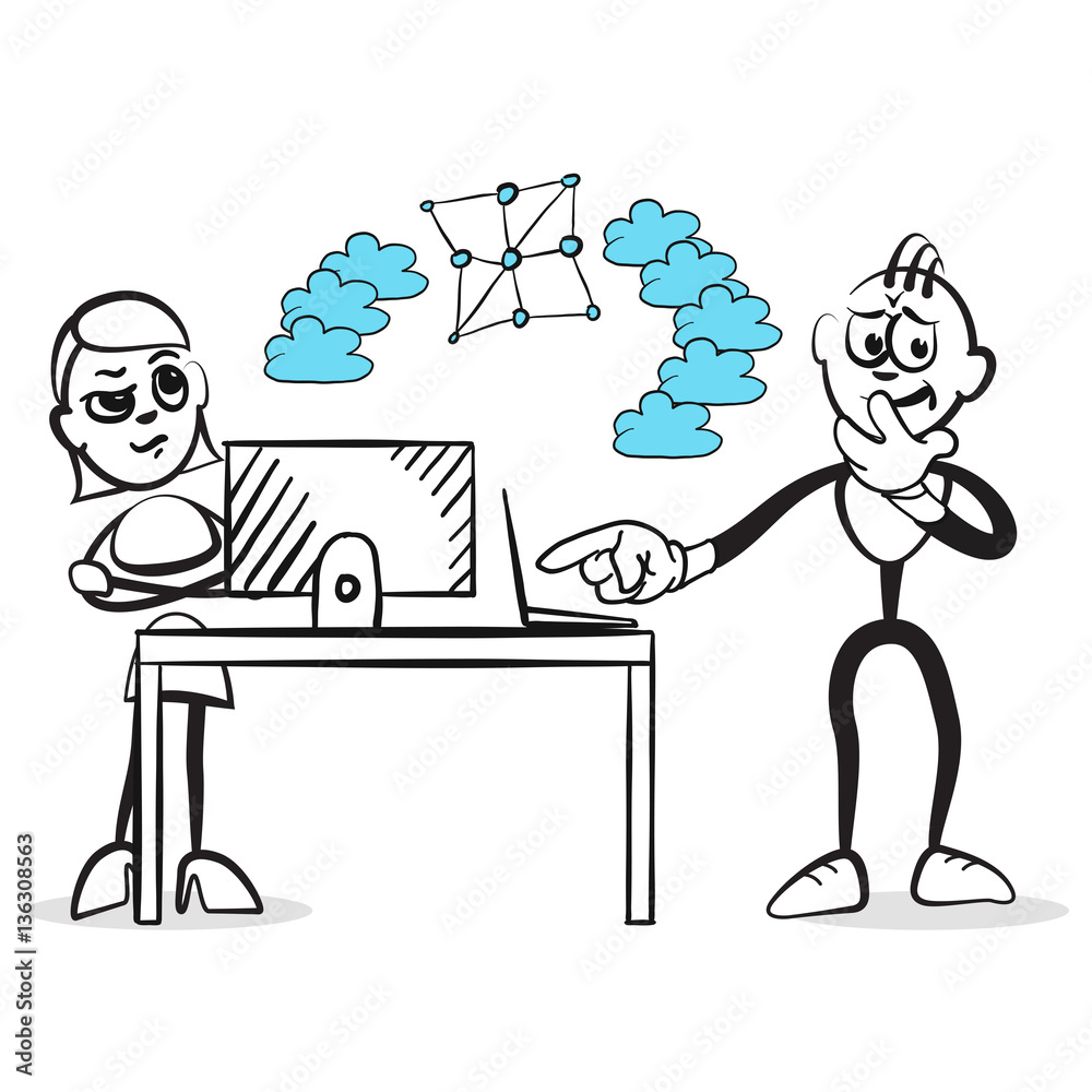 Strichmännchen Serie Emotionen - Internet Zusammenarbeit Strichmännchen Serie Emotionen - Internet Zusammenarbeit
