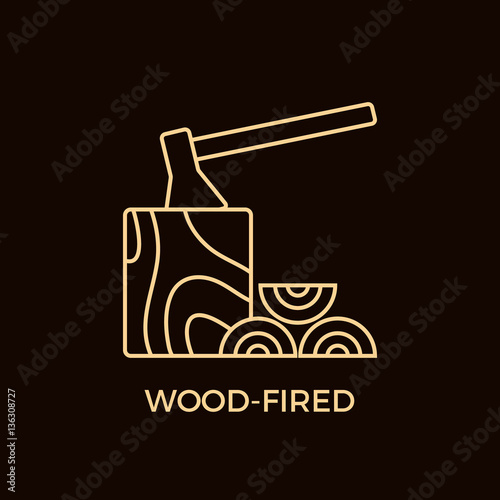 Modern Line Style Wood-Fired Logotype Template.