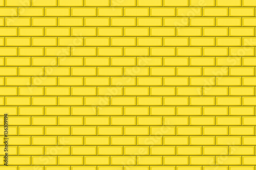 Cartoon hand drown golden realistic seamless brick wall texture. Vector illustration
