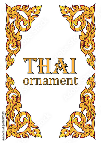 vector illustration of traditional golden Thai ornament