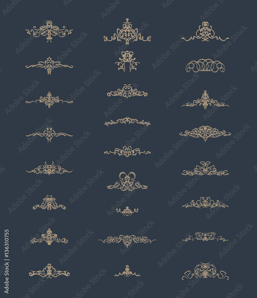 Naklejka premium Wicker lines and old decor elements in vector.