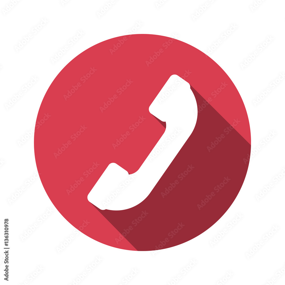vector illustration of phone receiver flat design icon