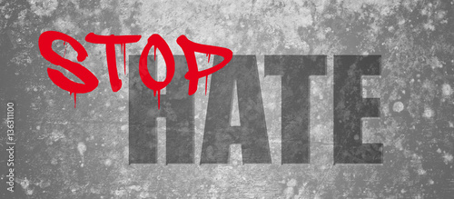 Fotografie stop hate concrete banner
