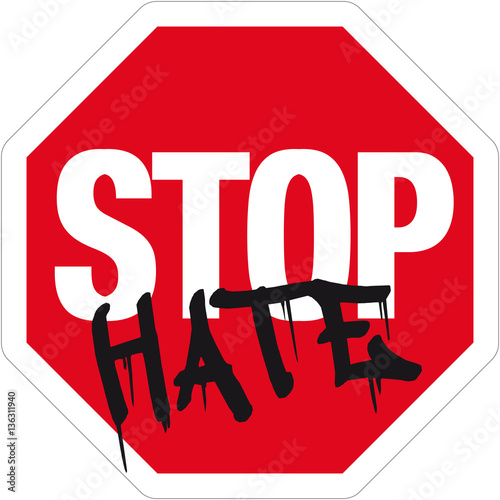 stop hate sign