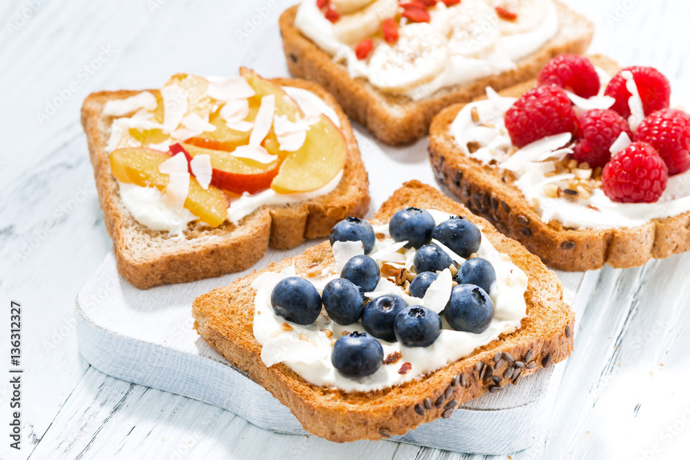 sweet toast with different toppings sweet toast with different toppings