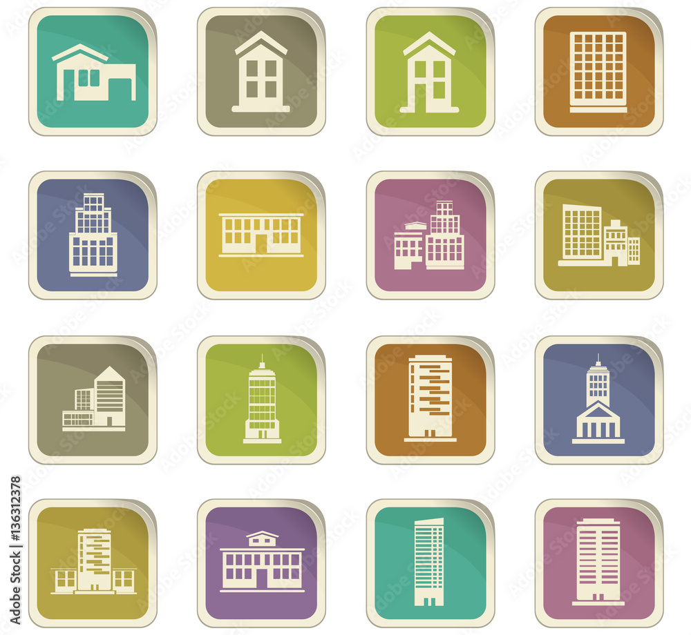Buildings icons set