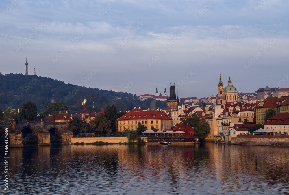 Morning, view  on  old city . Prague.Czech Republic, European travel.