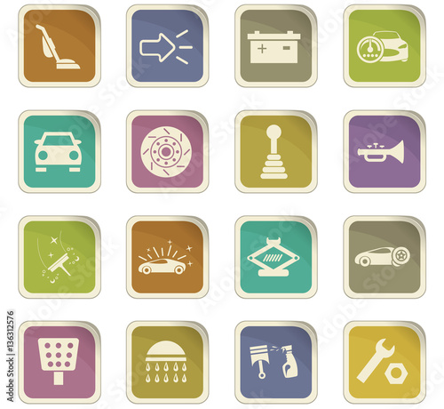 Car shop icons set