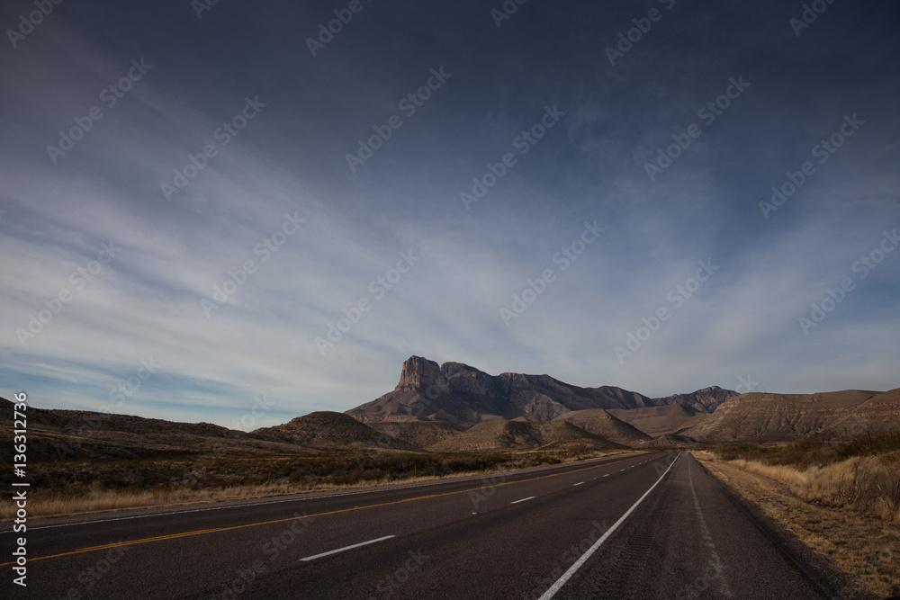 Road to Guadalupe Mountains National Park, USA