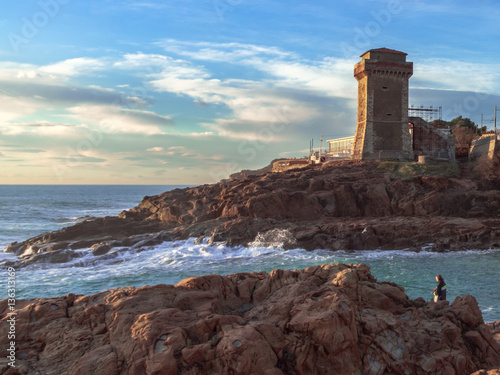 Crepuscolo alla torre di Calafuria photo