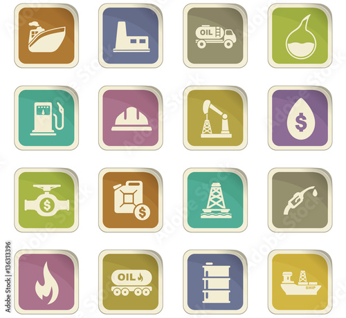 Extraction of oil icons set