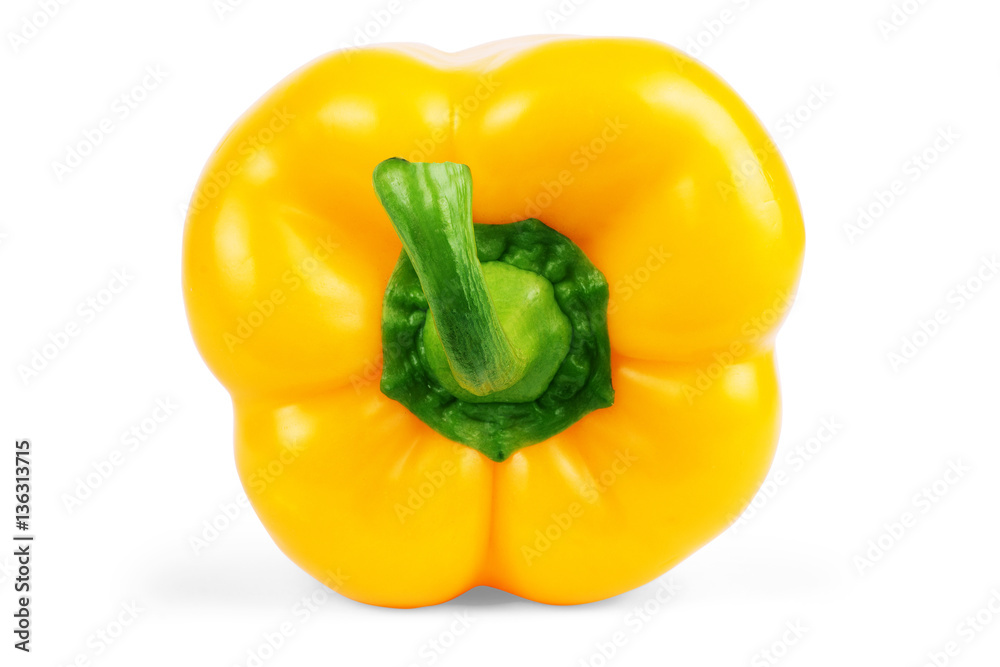 fresh yellow paprika isolated on white background fresh yellow paprika isolated on white background