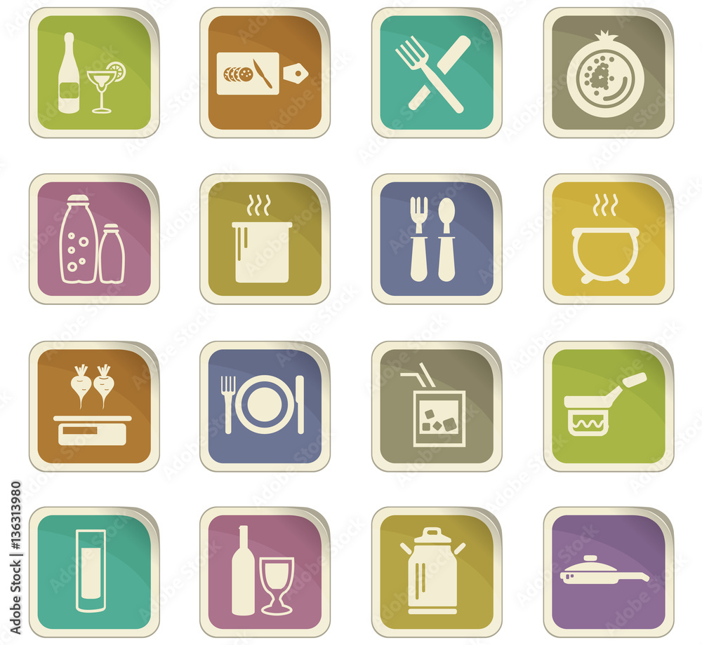 Food and kitchen icons set Food and kitchen icons set