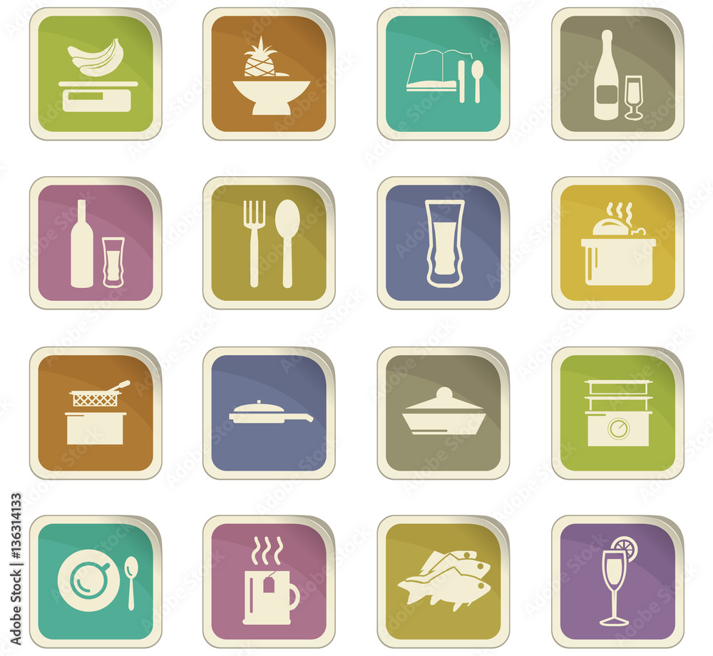 Food and kitchen icons set Food and kitchen icons set