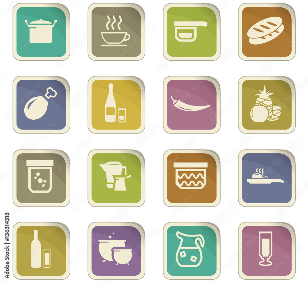 Food and kitchen icons set Food and kitchen icons set
