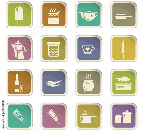 Food and kitchen icons set
