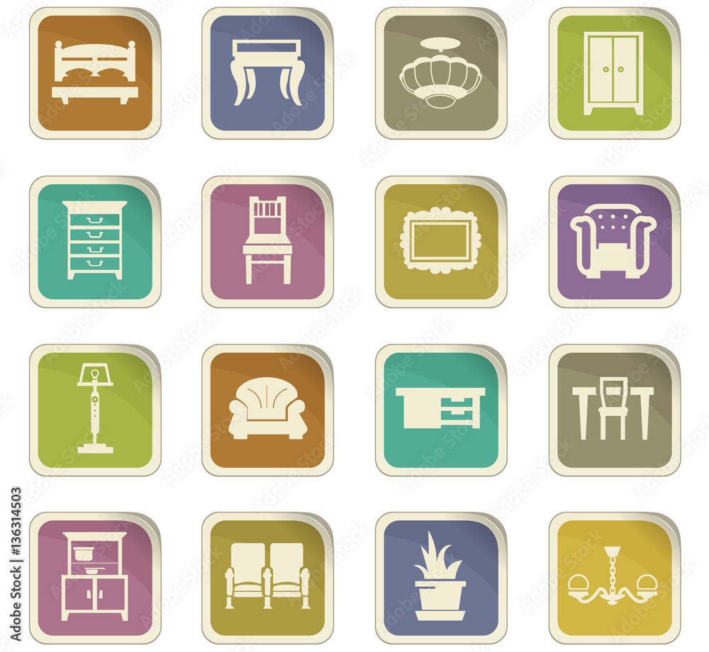 Furniture icons set Furniture icons set