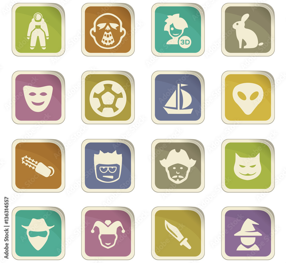 Genres of cinema icons set Genres of cinema icons set