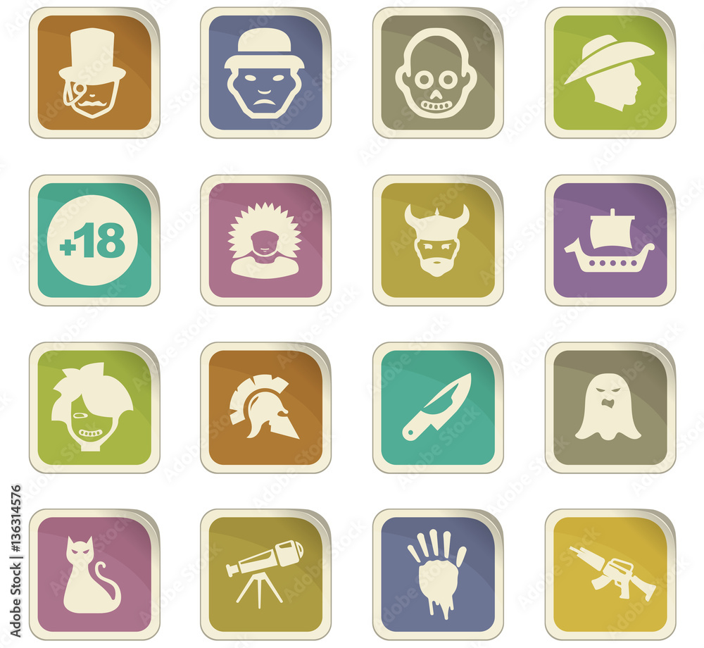 Genres of cinema icons set Genres of cinema icons set