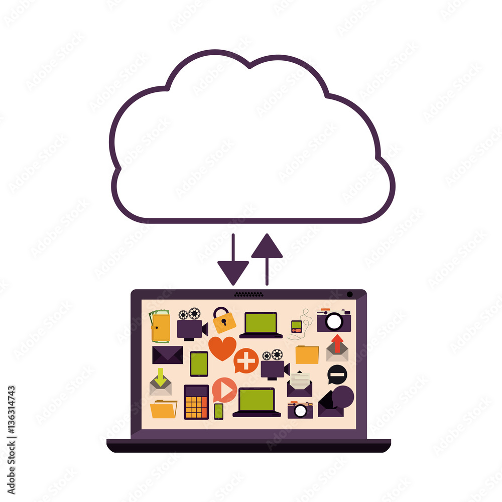 Cloud computing technology icon vector illustration graphic design Cloud computing technology icon vector illustration graphic design