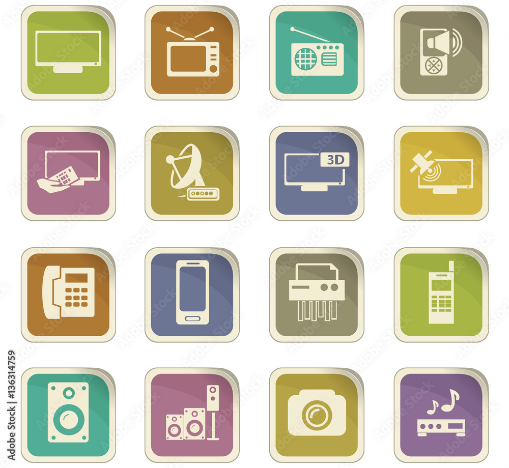 Home appliances icons set Home appliances icons set