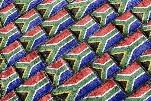 South Africa Flag Urban Grunge Pattern