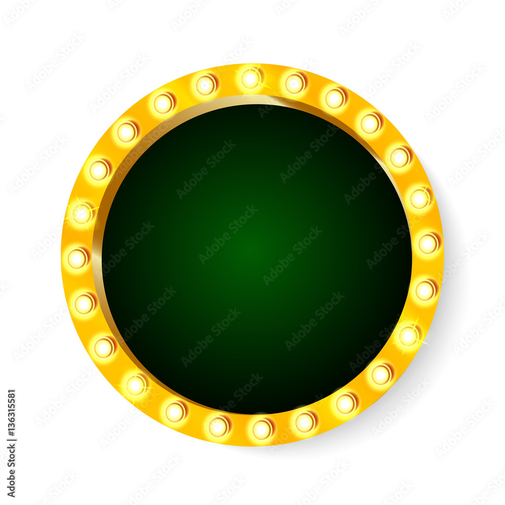 Vector illustration of round retro light frame isolated on white background. Vector illustration of round retro light frame isolated on white background.