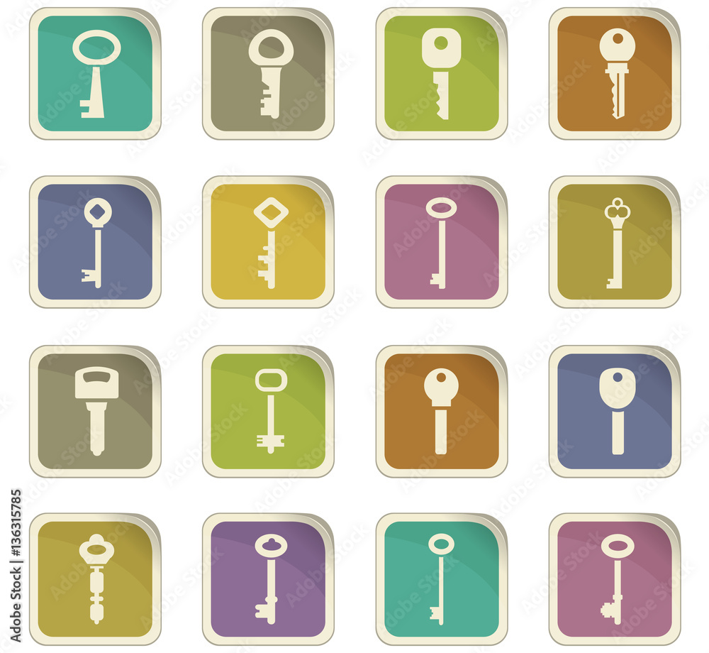 Lock and Key icons set Lock and Key icons set