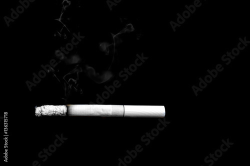Health concept smoking cigarette isolated