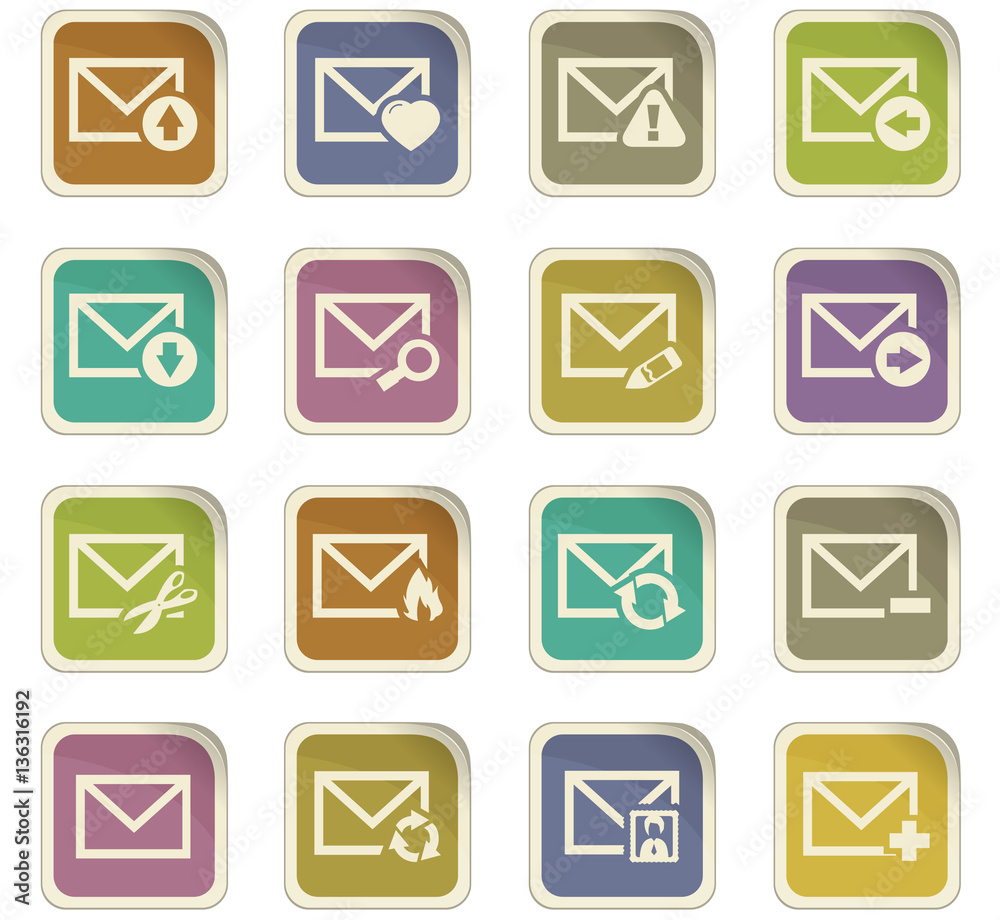 Mail and envelope icons set Mail and envelope icons set